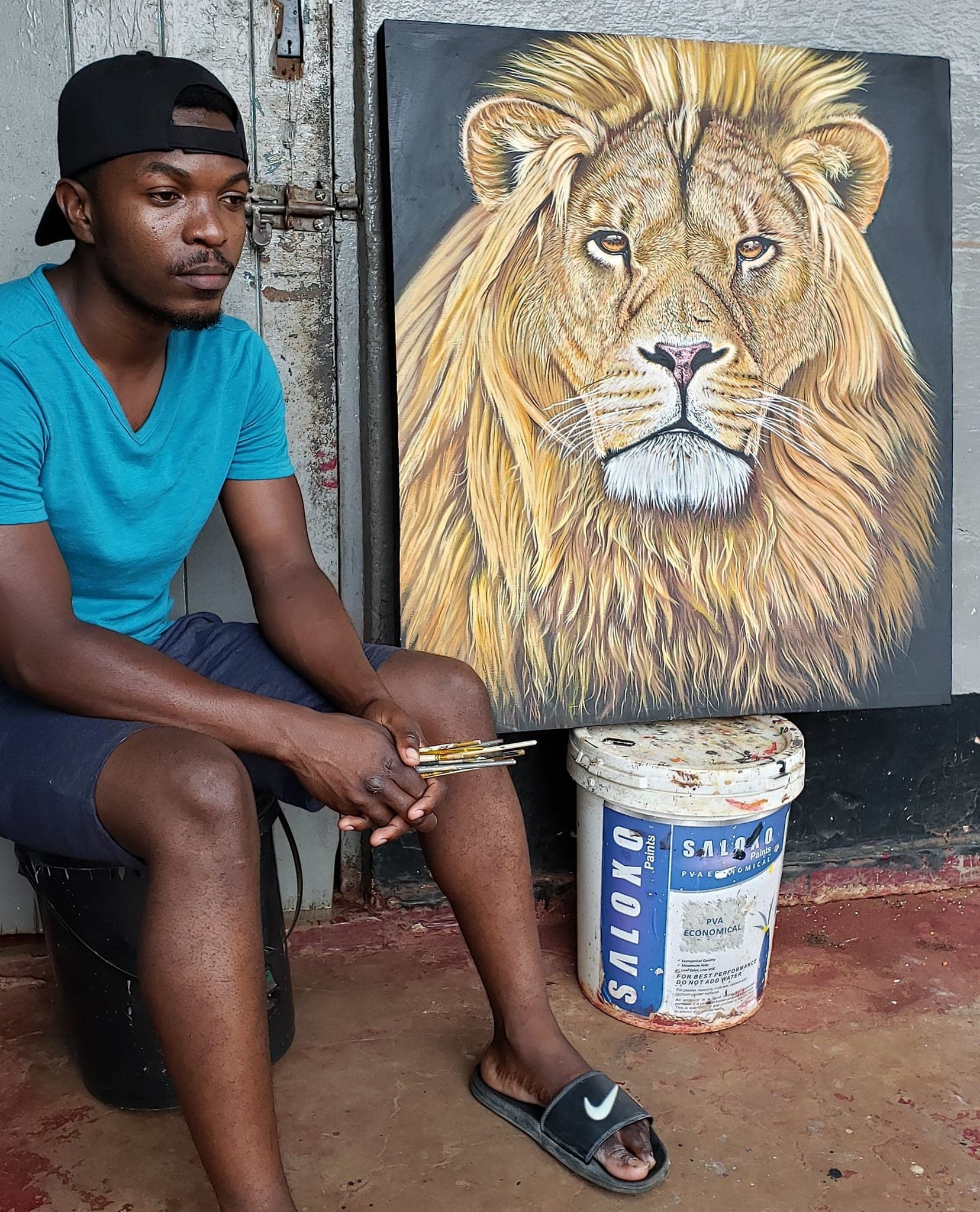 Teddy Mzumara in the studio